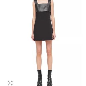 The Kooples Mixed Media Leather Yoke Mini Dress – FR 2 / US S – NWT – $375
